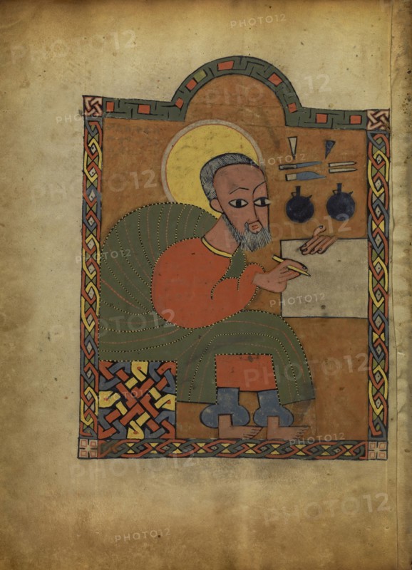 Saint Luke; Ethiopia; about 1480 - 1520; Tempera on parchment; Leaf: 34.5 x 25.6 cm, 13 9,16 x 10 1,16 in
