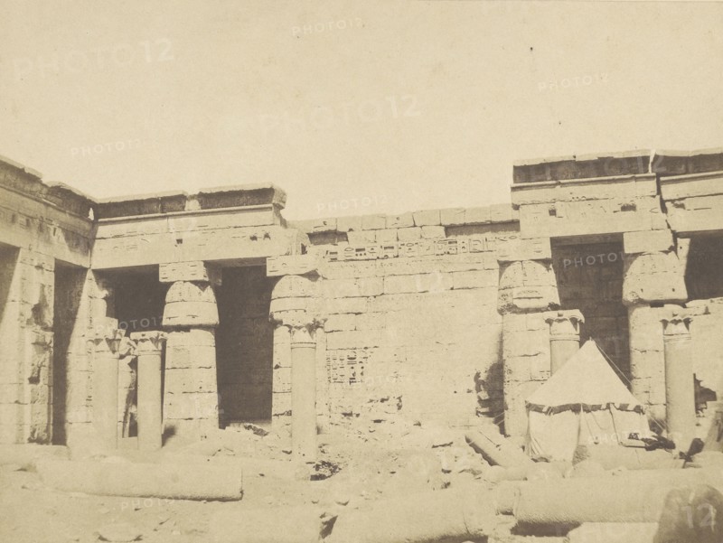Médinet Habu, Secound Court; John Beasly Greene, American, born France, 1832 - 1856, negative: Egypt; 1854 - 1855; Salted paper