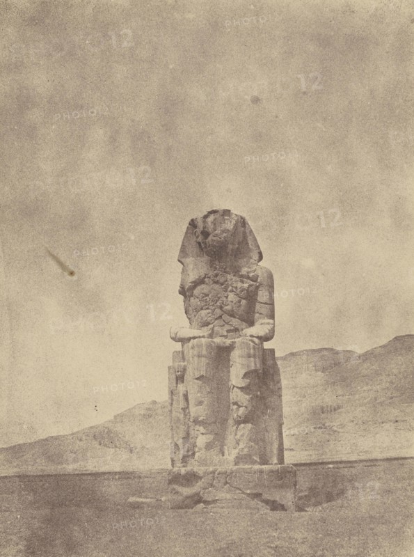 The Colossus of Memnon; John Beasly Greene, American, born France, 1832 - 1856, print: probably France; 1854; Salted paper