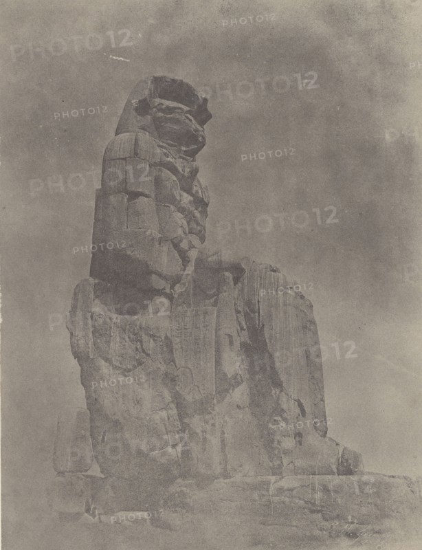 The Colossus of Memnon; John Beasly Greene, American, born France, 1832 - 1856, print: probably France; 1854; Salted paper