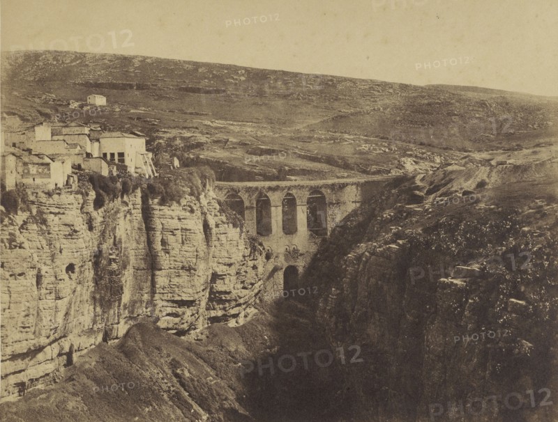 Elcantara Bridge, Constantine, Algeria; John Beasly Greene, American, born France, 1832 - 1856, negative: Algeria; 1856; Salted