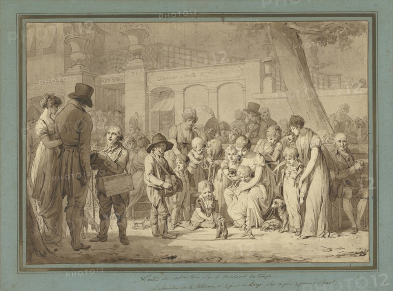 Compositional drawing for Entrance to the Jardin Turc; Louis-Léopold Boilly, French, 1761 - 1845, France; about 1810 - 1812