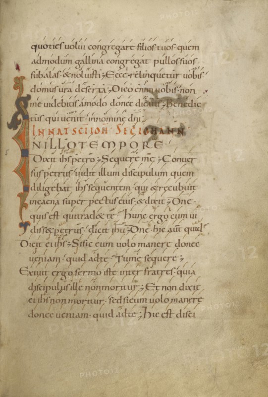 Decorated Initial I; or Reichenau, Germany; late 10th century; Tempera colors, gold paint, silver paint, and ink on parchment