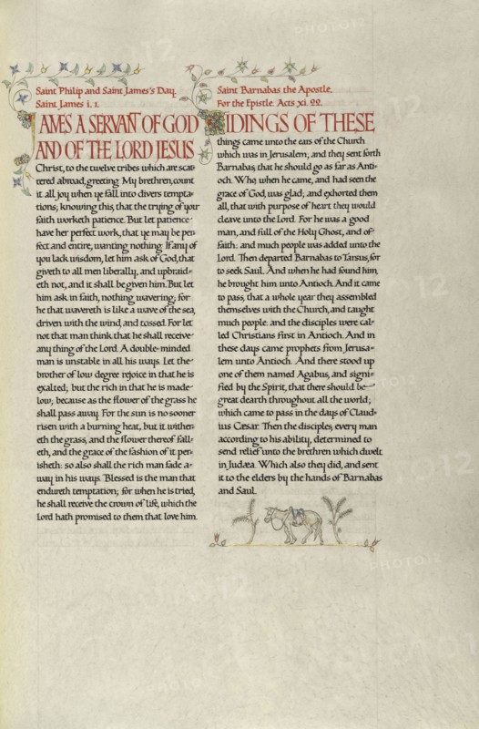 Decorated Text Page; Madelyn Walker, English, active 1930s, England; about 1930; Gold leaf, tempera colors, and pen and black