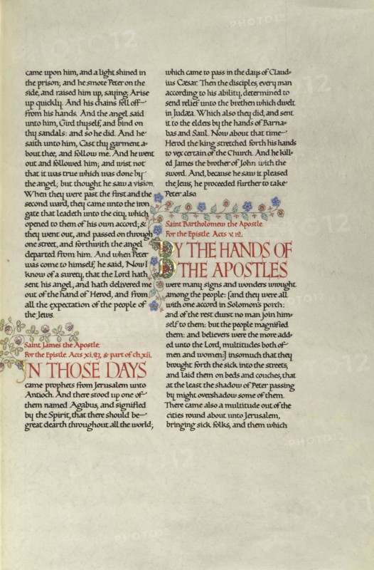 Decorated Text Page; Madelyn Walker, English, active 1930s, England; about 1930; Gold leaf, tempera colors, and pen and black