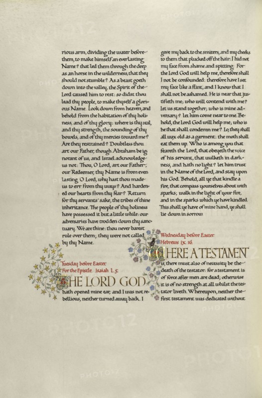 Decorated Text Page; Madelyn Walker, English, active 1930s, England; about 1930; Gold leaf, tempera colors, and pen and black