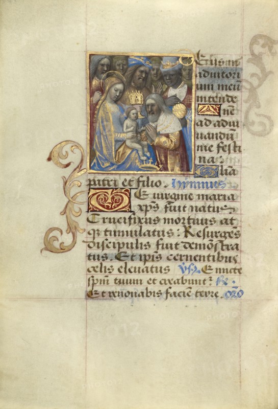 Adoration of the Magi; Master of Cardinal Bourbon, French, about 1480 - 1500, Paris, France; about 1500; Tempera colors, ink