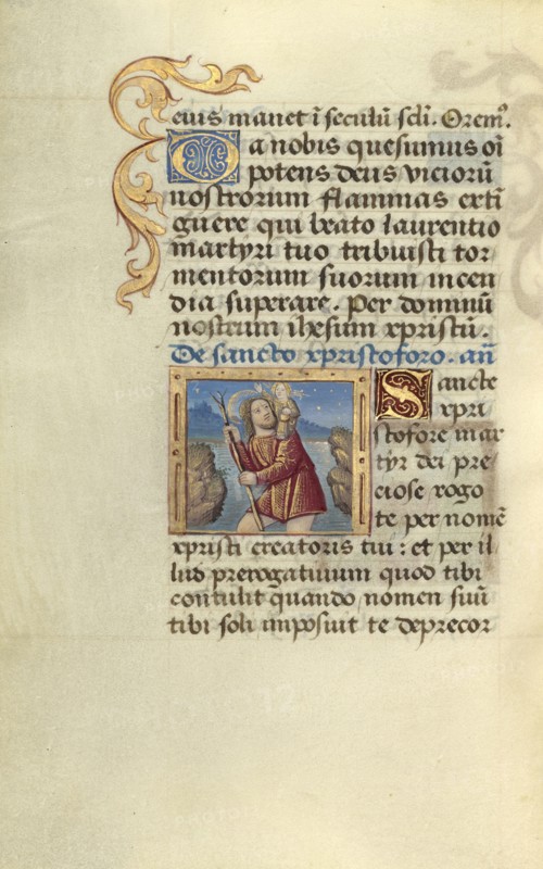 Saint Christopher; Master of Jacques de Besançon, French, active about 1480 - 1500, Paris, France; about 1500; Tempera colors