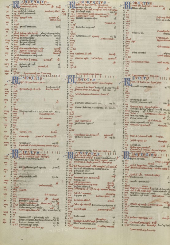 Calendar Page; Bologna, Italy; about 1250 - 1262; Tempera and gold leaf on parchment; Leaf: 26.8 x 19.7 cm, 10 9,16 x 7 3,4 in