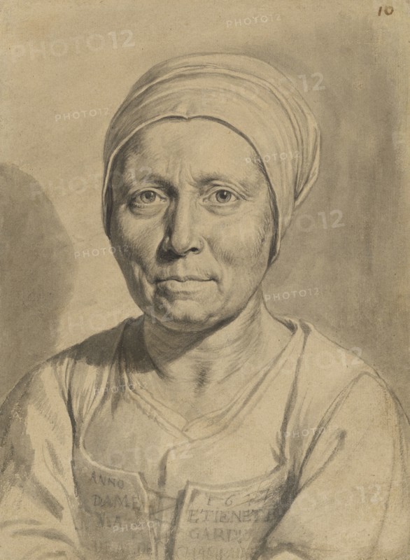 Portrait of Dame Étiennette; Philippe de Champaigne, French, born Belgium, 1602 - 1674, France; 1647; Brush and gray ink
