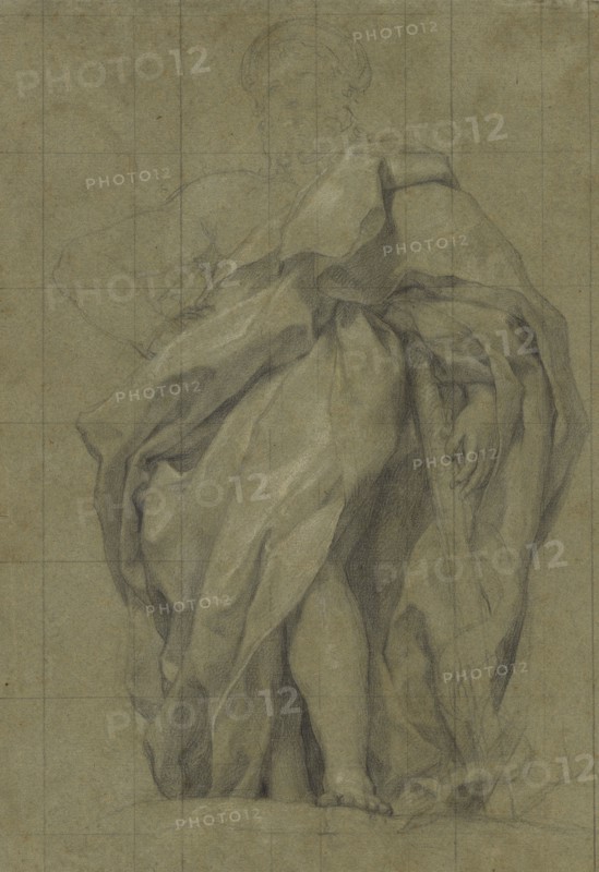 Asclepius, recto, Study of a Male Youth Bearing Some Leaves, verso, Anton Raphael Mengs, German, 1728 - 1779, Spain