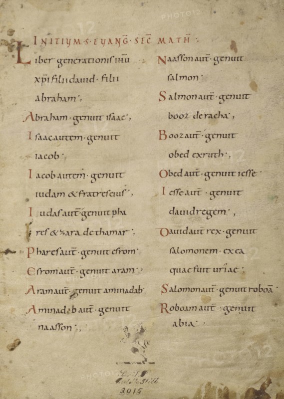 Text Page; Lorsch, Germany; about 826 - 838; Tempera colors on parchment; Leaf: Leaf: 31.6 x 24 cm, 12 7,16 x 9 7,16 in
