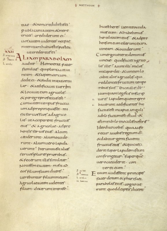 Text Page; Lorsch, Germany; about 826 - 838; Tempera colors on parchment; Leaf: Leaf: 31.6 x 24 cm, 12 7,16 x 9 7,16 in