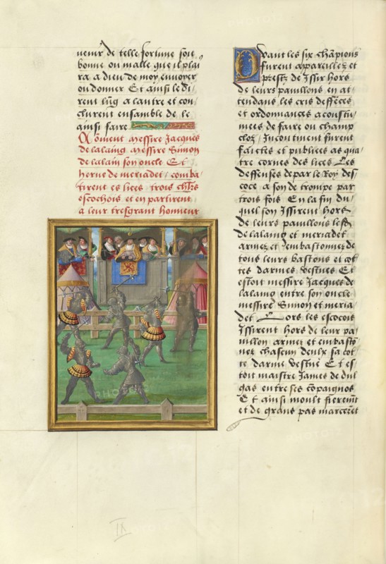 Jacques de Lalaing and his Companions Fighting Scottish Knights before the King of Scots; Master of the Getty Lalaing, Flemish