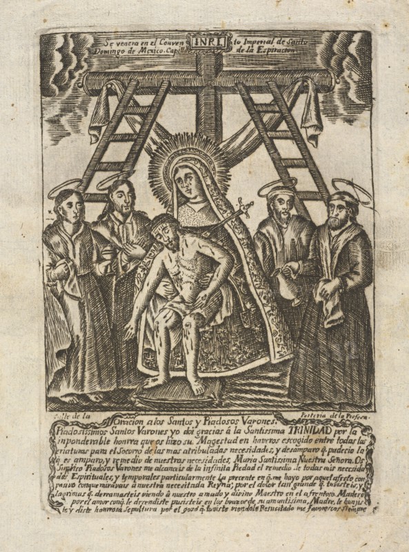 Pieta, Collection of Mexican religious engravings, Oracion a los Santos y Piadosos Varones