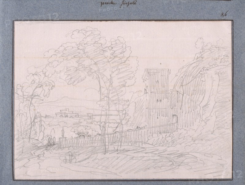 Landscape with buildings, Dessins, Castellan, A. L., Antoine Laurent, 1772-1838, Pencil on paper, 1797-1799