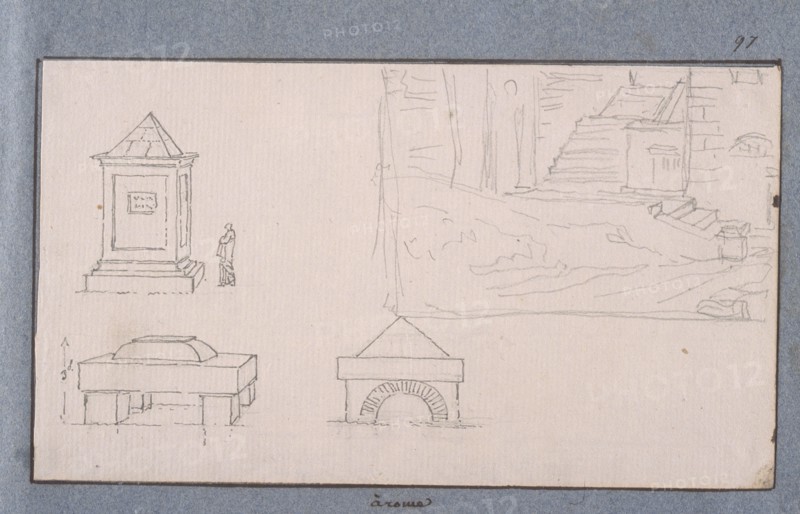 Á Rome, Dessins, Castellan, A. L., Antoine Laurent, 1772-1838, Pencil on paper, 1797-1799, The drawings
