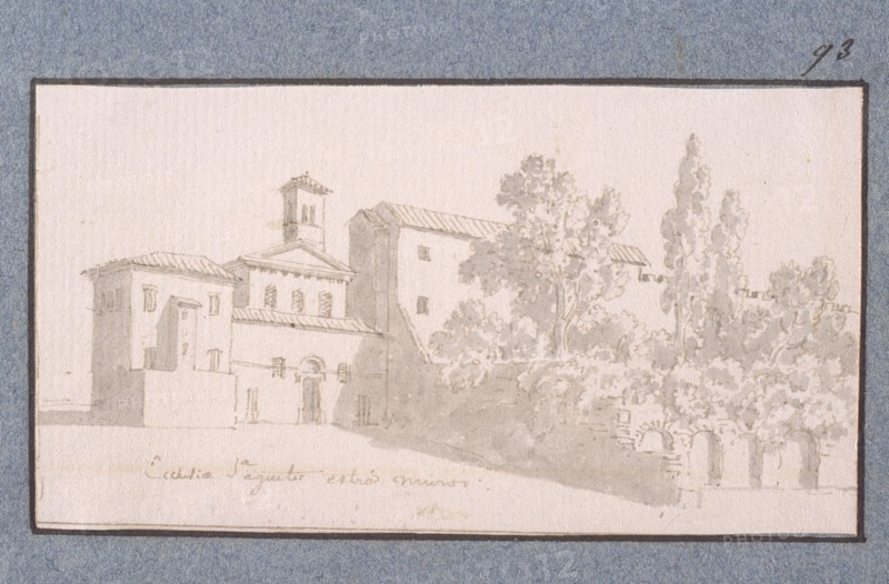 Sta. Agnese extra muro, Dessins, Castellan, A. L., Antoine Laurent, 1772-1838, Pencil, ink and wash on paper, 1797-1799