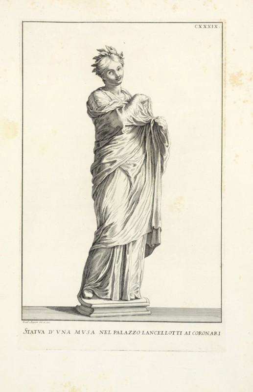 Statva d'vna mvsa nel Palazzo Lancellotti ai Coronari, Raccolta di statue antiche e moderne, Aquila, Francesco Faraone, ca. 1676