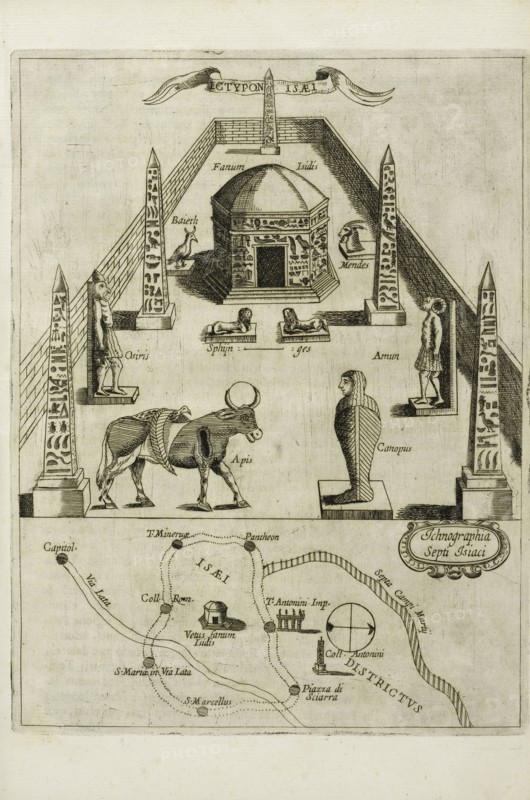 Egtypon Isaei. Ichonographia Septi Isiaci, Ad Alexandrum VII. Pont. Max. Obelisci Aegyptiaci: nuper inter Isaei Romani rudera