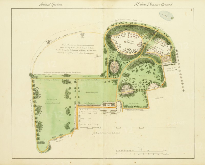Ancient garden and modern pleasure garden: plan, Humphry Repton architecture and landscape designs, 1807-1813, Report concerning