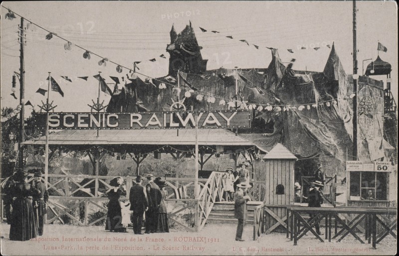Luna Park, la perle de l'Exposition, le Scénic Railway, Laffineur-Samin, Collotype, 1911, Exposition Internationale du Nord