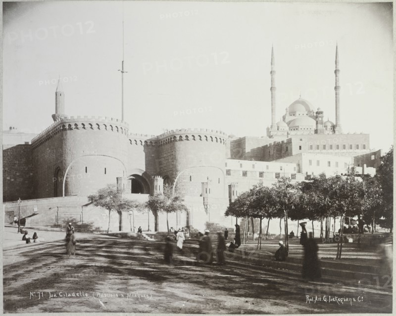 La Citadelle bastions and mosquée, Egypte 1906, Travel albums from Paul Fleury's trips to the Middle East, Lékégian, G., Matte