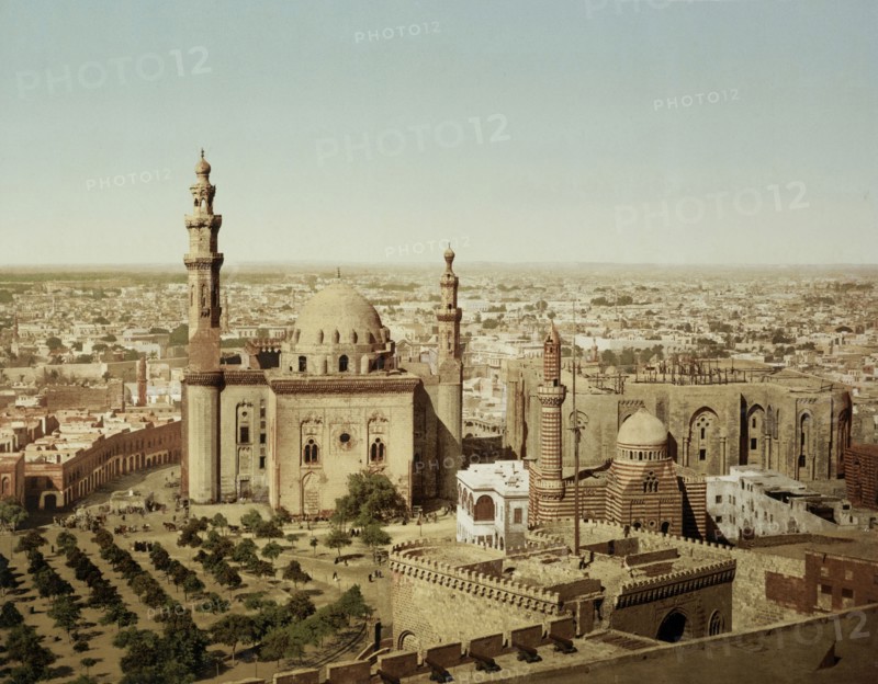 Exterior view of the mosque of Sultan Hassan, Cairo, Egypt 1906, Travel albums from Paul Fleury's trips to the Middle East