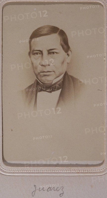 Juárez, Mexican carte-de-visite portrait album from the era of Maximilian and Napoleon III, Lebert, L., Albumen print mounted