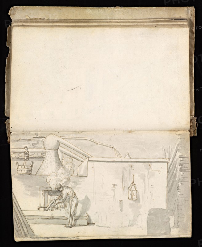 Glama-Stroberle, Joaõ, 1708-1792, pencil, ink, chalk, wash, 1741, Sketchbook II of III dated 14 February 1741