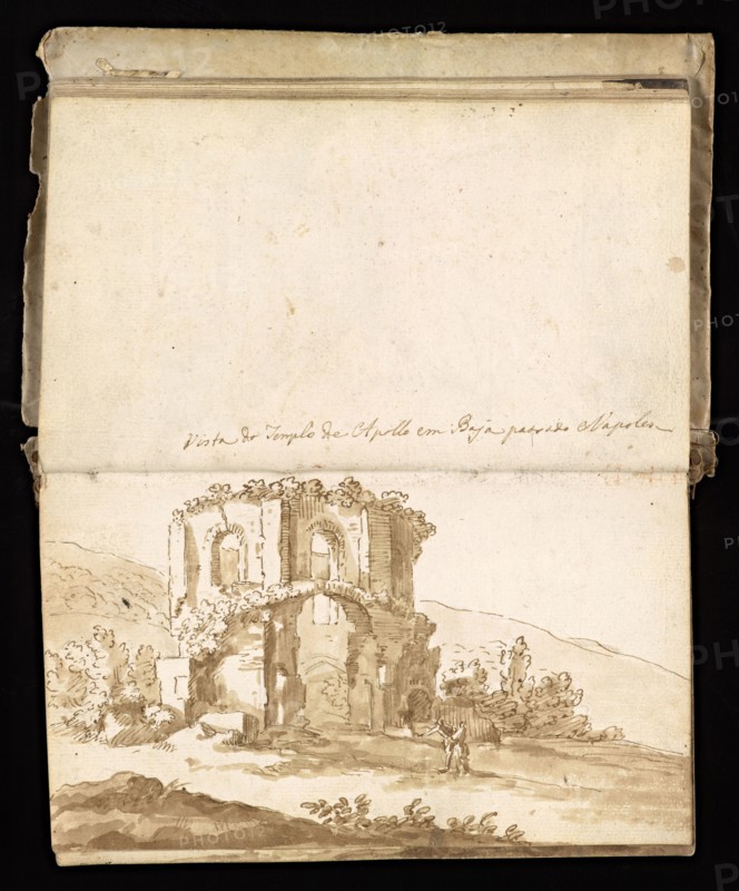 Glama-Stroberle, Joaõ, 1708-1792, pencil, ink, chalk, wash, 1741, Sketchbook II of III dated 14 February 1741