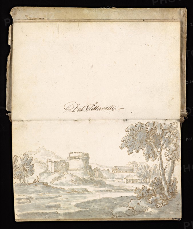 Glama-Stroberle, Joaõ, 1708-1792, pencil, ink, chalk, wash, 1741, Sketchbook II of III dated 14 February 1741