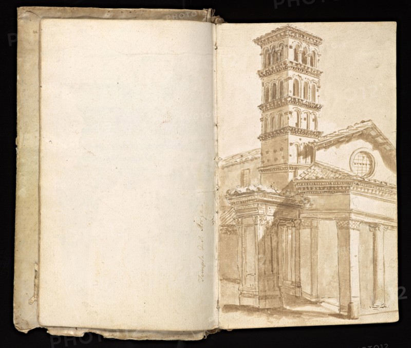 Glama-Stroberle, Joaõ, 1708-1792, pencil, ink, chalk, wash, 1741, Sketchbook II of III dated 14 February 1741