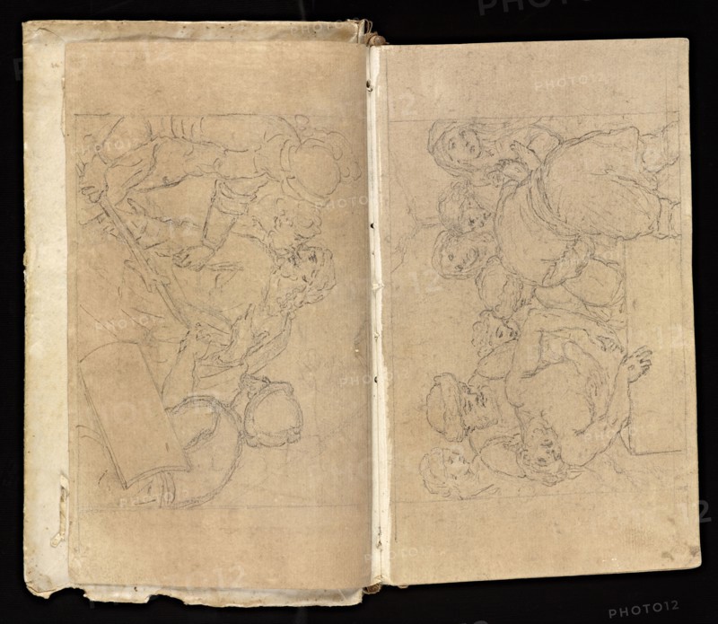 Glama-Stroberle, Joaõ, 1708-1792, pencil, ink, chalk, wash, 1741, Sketchbook II of III dated 14 February 1741