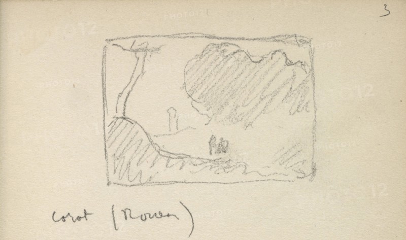 Corot, Rouen, Edmond Cousturier papers, ca. 1890-1908, Untitled sketchbook, Cross, Henri-Edmond, 1856-1910, Pencil on paper