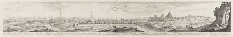 Roma, Views of the city of Rome, 1620-1860: a print collection., Silvestre, Israel, 1642, Large panorama after a drawing