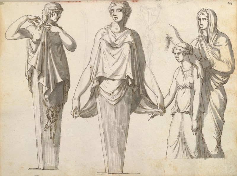 Sketchbook of Roman antiquities, Dupasquier, Antoine-Léonard, 1748?-1832, pen and ink, pencil, wash, 1779, Drawings
