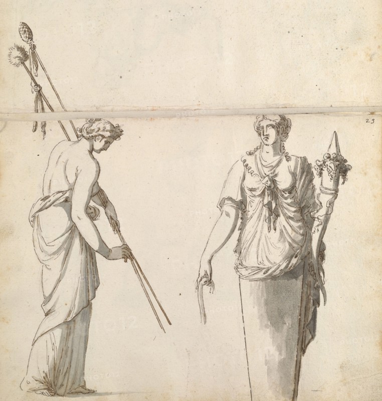 Sketchbook of Roman antiquities, Dupasquier, Antoine-Léonard, 1748?-1832, pen and ink, pencil, wash, 1779, Drawings