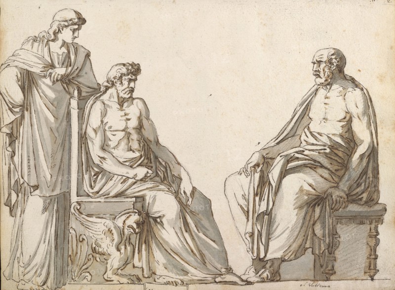 Sketchbook of Roman antiquities, Dupasquier, Antoine-Léonard, 1748?-1832, pen and ink, pencil, wash, 1779, Drawings