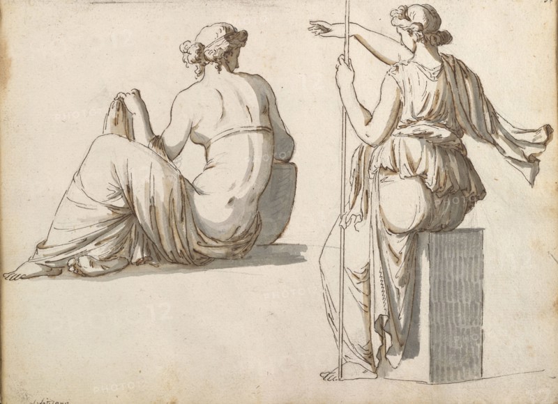 Sketchbook of Roman antiquities, Dupasquier, Antoine-Léonard, 1748?-1832, pen and ink, pencil, wash, 1779, Drawings