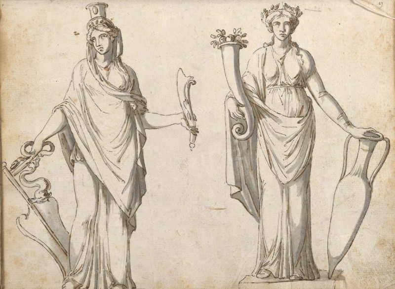 Sketchbook of Roman antiquities, Dupasquier, Antoine-Léonard, 1748?-1832, pen and ink, pencil, wash, 1779, Drawings