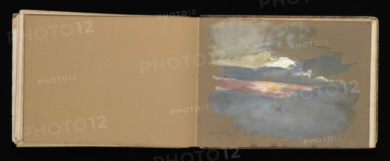 Sketchbook with manuscript notes Félix Bracquemond, Bracquemond, Félix, 1833-1914, pencil, pen, ink, and watercolor, ca. 1868