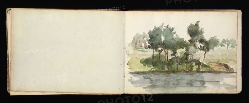 Sketchbook with manuscript notes Félix Bracquemond, Bracquemond, Félix, 1833-1914, pencil, pen, ink, and watercolor, ca. 1868