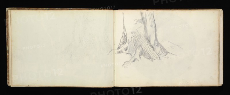 Sketchbook with manuscript notes Félix Bracquemond, Bracquemond, Félix, 1833-1914, pencil, pen, ink, and watercolor, ca. 1868