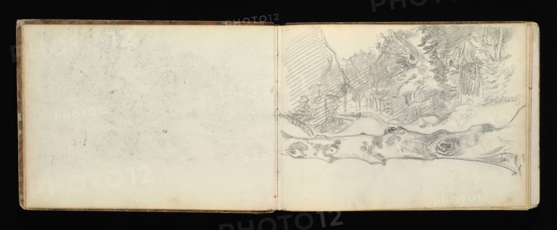Sketchbook with manuscript notes Félix Bracquemond, Bracquemond, Félix, 1833-1914, pencil, pen, ink, and watercolor, ca. 1868