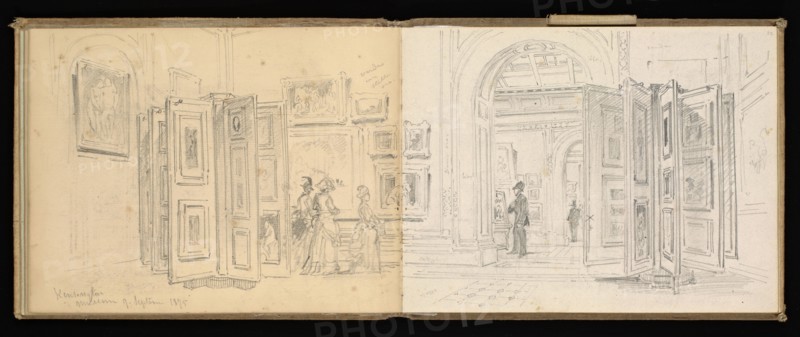 Sketchbook, Preziosi, Amadeo, 1816-1882, pencil, gray wash, white heightening, 1875, The sketchbook by Maltese artist Preziosi