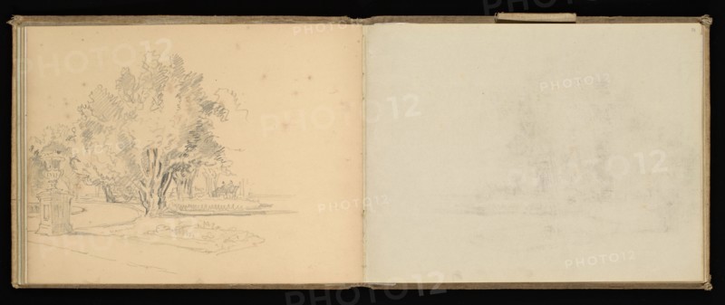 Sketchbook, Preziosi, Amadeo, 1816-1882, pencil, gray wash, white heightening, 1875, The sketchbook by Maltese artist Preziosi