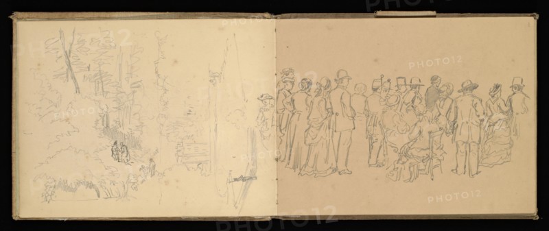 Sketchbook, Preziosi, Amadeo, 1816-1882, pencil, gray wash, white heightening, 1875, The sketchbook by Maltese artist Preziosi