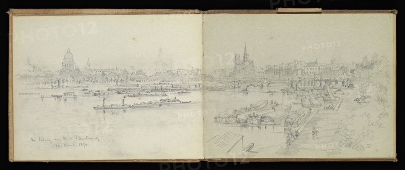 Sketchbook, Preziosi, Amadeo, 1816-1882, pencil, gray wash, white heightening, 1875, The sketchbook by Maltese artist Preziosi