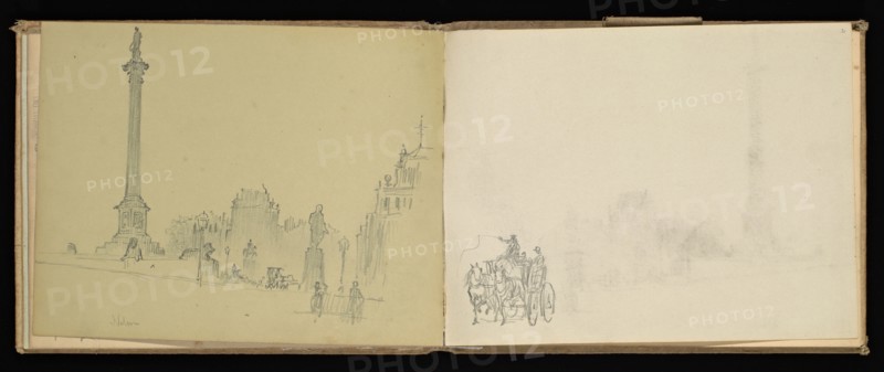 Sketchbook, Preziosi, Amadeo, 1816-1882, pencil, gray wash, white heightening, 1875, The sketchbook by Maltese artist Preziosi